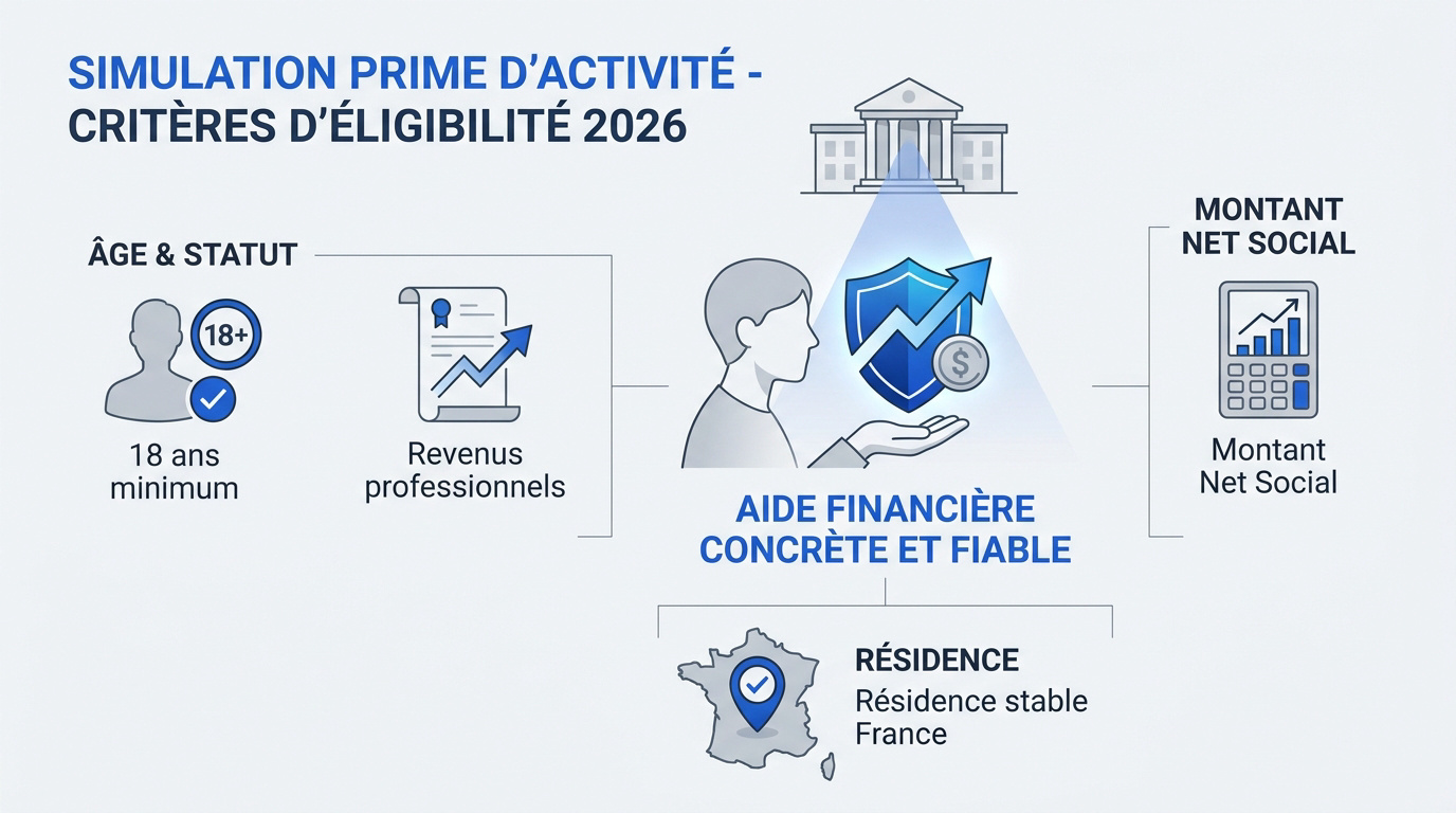 Critères d'éligibilité pour la simulation de la prime d'activité en 2026